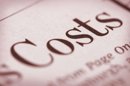 Shallow depth of field on the word Costsの写真素材