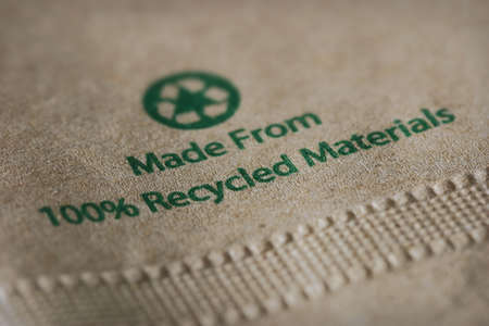 "Made from 100% Recycled Materials"の写真素材