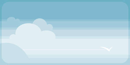 Bird soars through a peaceful happy sky and cloudsのイラスト素材