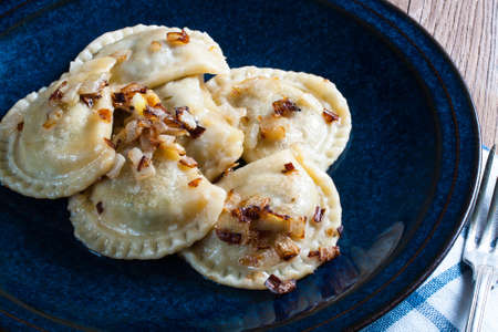 Dumpling with meat and onion.の写真素材