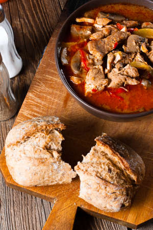 Goulash soup with paprika.の写真素材