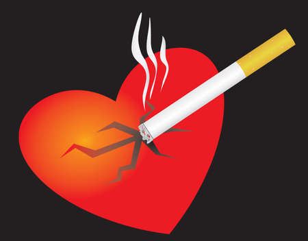 Smoking cigarettes break your heart. Vector illustrationのイラスト素材