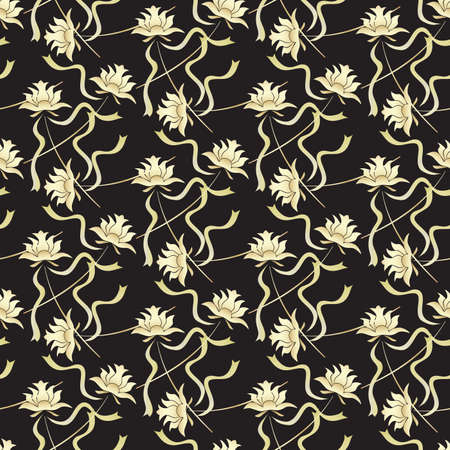 Seamless background with black gold. Vector illustrationのイラスト素材