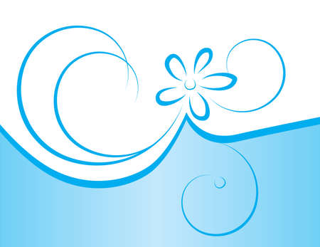 Abstracts background with blue flower. Vector illustrationのイラスト素材