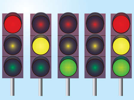 A set of traffic lights. Vector illustrationのイラスト素材