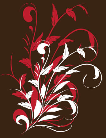 The background of red and white leaves. Vector illustrationのイラスト素材