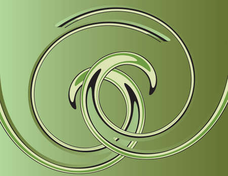 Green abstract background with helix. Vector illustrationのイラスト素材