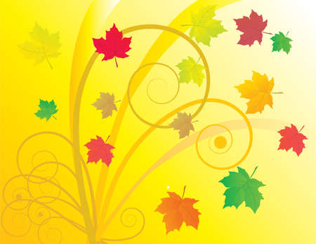 Abstract background with autumn leaves. Vector illustrationのイラスト素材