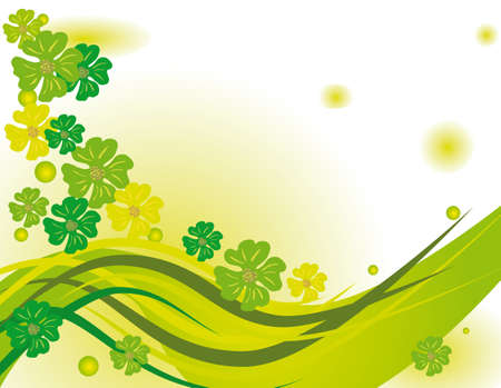 Green flowers on a green background. Vector illustrationのイラスト素材