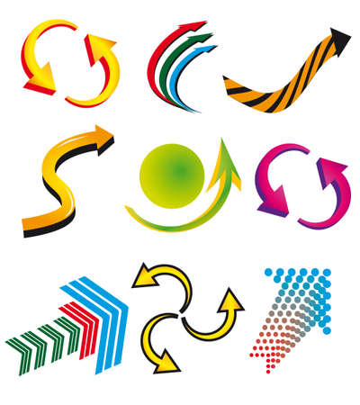 Collection of decorative colored arrows.のイラスト素材