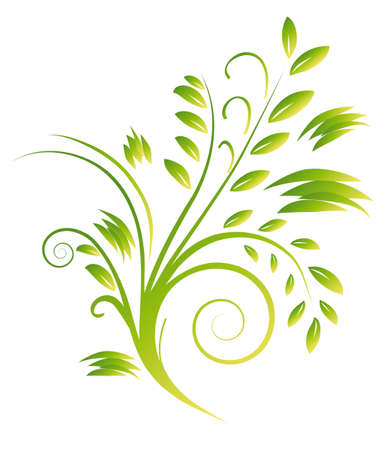 Abstract bouquet of green curls. Vector illustrationのイラスト素材