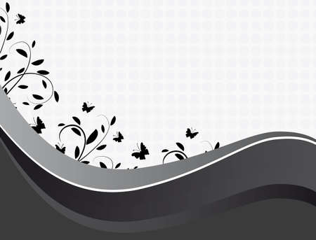 Gray background with floral ornaments. Vector illustrationのイラスト素材