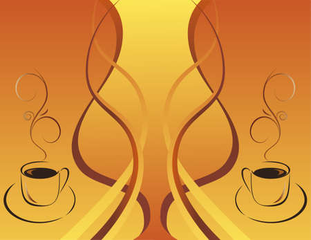 Two cups of hot coffee. のイラスト素材