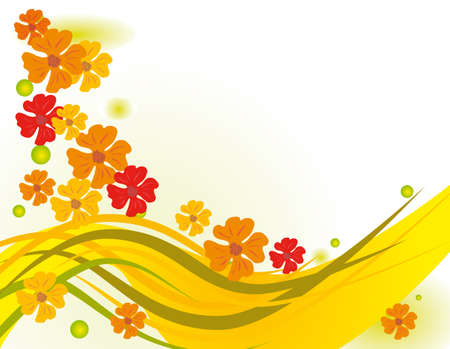 Abstract background with red flowers.のイラスト素材