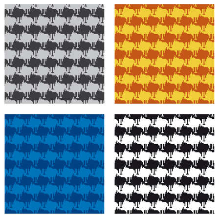 Collection of four seamless backgrounds. Vector illustration