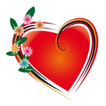 Flowers and heart for the beloved. のイラスト素材