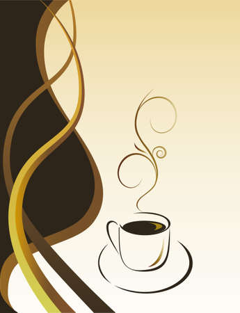 A cup of hot black coffee. のイラスト素材