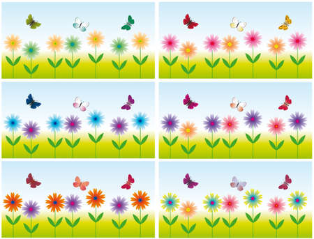 Collection of seamless backgrounds for borders. illustrationのイラスト素材