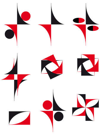 The collection of icons red and black. illustrationのイラスト素材