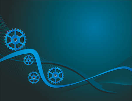 Blue Technology background with gearsのイラスト素材