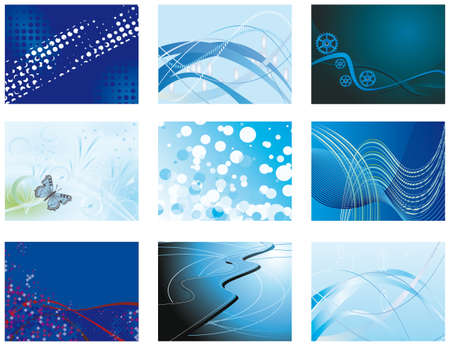 Collection of blue abstract backgrounds. のイラスト素材