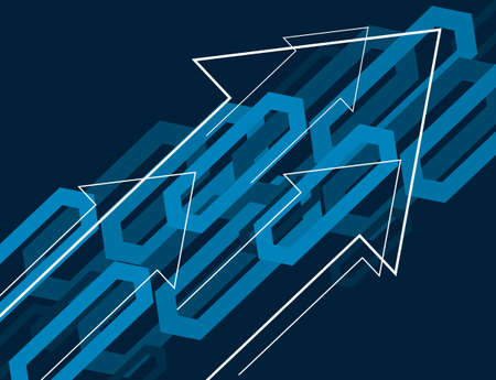 Abstract blue background with the arrows. 