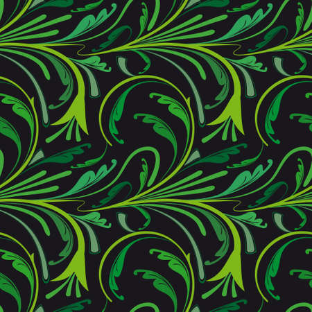 Seamless background with green plants. Vector illustrationのイラスト素材