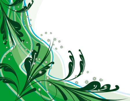 Abstract green background with plants. Vector illustrationのイラスト素材