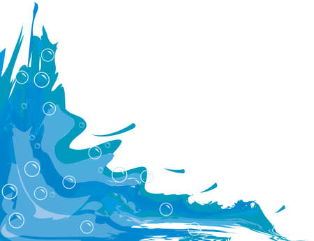 Abstract background with water and bubbles. Vector illustrationのイラスト素材