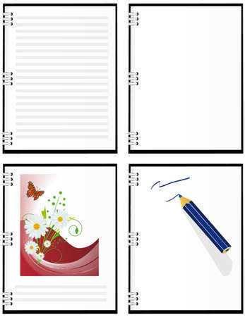 A set of four notebooks. Vector illustrationのイラスト素材