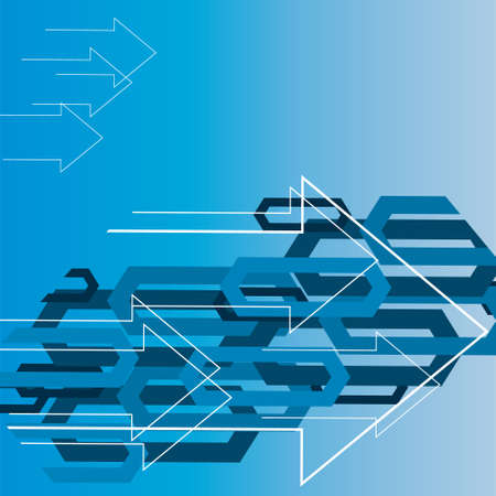 Abstract blue background with the arrows. Vector illustrationのイラスト素材