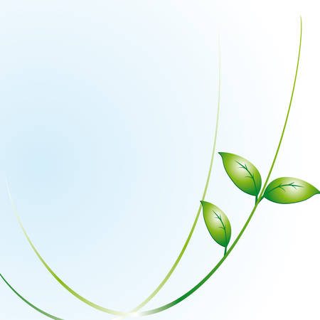 A branch with leaves on a green background.のイラスト素材