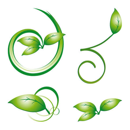 Collection of green leaves to the design.のイラスト素材
