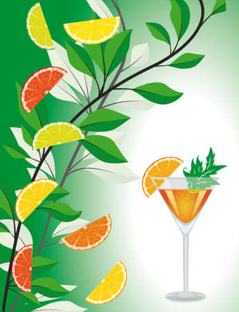 A glass of orange juice. illustrationのイラスト素材
