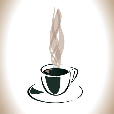Transparent steam over a cup of coffee. Vector illustrationのイラスト素材