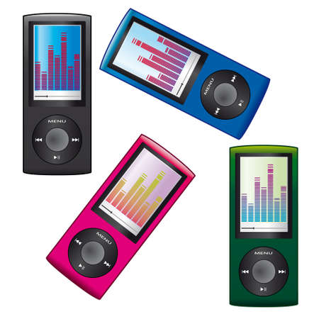 A set of colorful fashion playersのイラスト素材