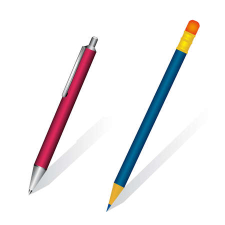 A set of pen and pencil. illustrationのイラスト素材