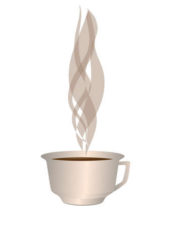Transparent steam over a cup of coffee. Vector illustrationのイラスト素材