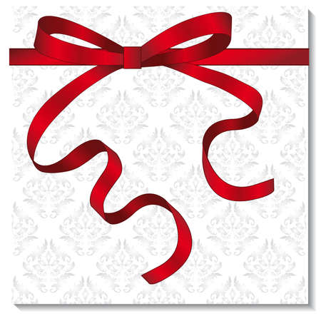 Gift box with a red bow. Vector illustrationのイラスト素材