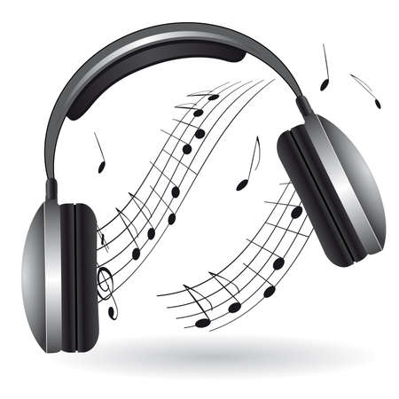 The icon with the headphones. Vector illustrationのイラスト素材