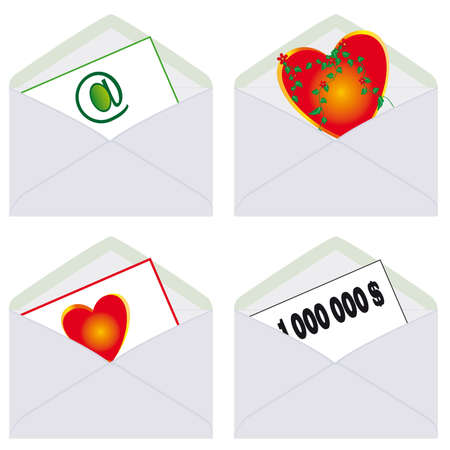 A set of postal envelopes. Vector illustrationのイラスト素材