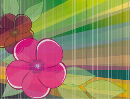 Abstract background with red flowers.のイラスト素材