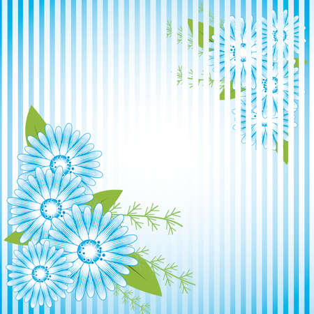 Abstract background with blue flowersのイラスト素材