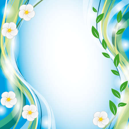 Summer background with white flowers.のイラスト素材