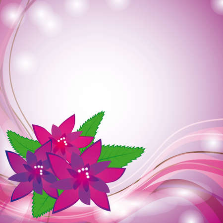 Summer background with red flowers. Vector illustrationのイラスト素材