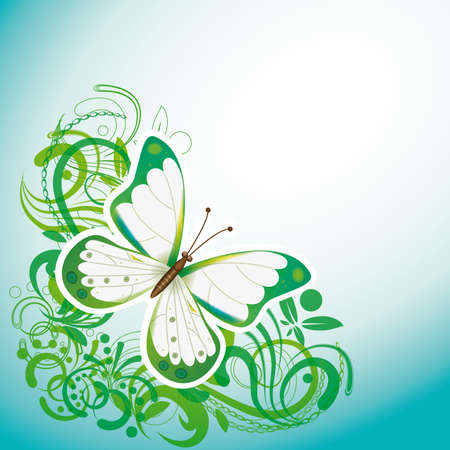 Abstract background with a butterfly. のイラスト素材