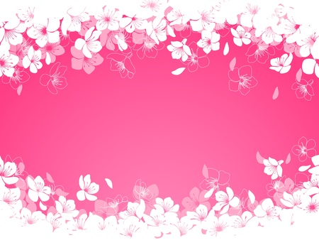 Spring background with cherry flowers のイラスト素材