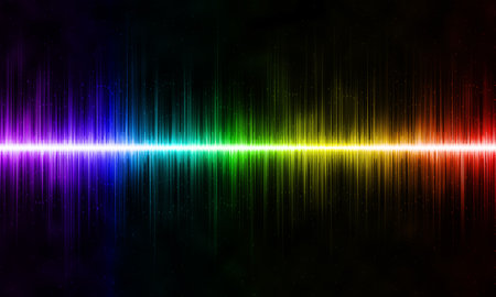 Abstract rainbow sound wave backgroundの写真素材