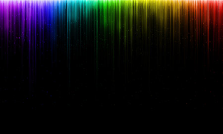 Multicolored sound wave border on black backgroundの写真素材