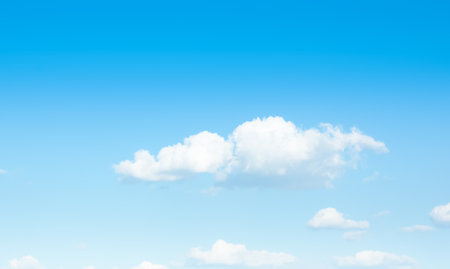 Blue sky with white clouds, copy spaceの写真素材
